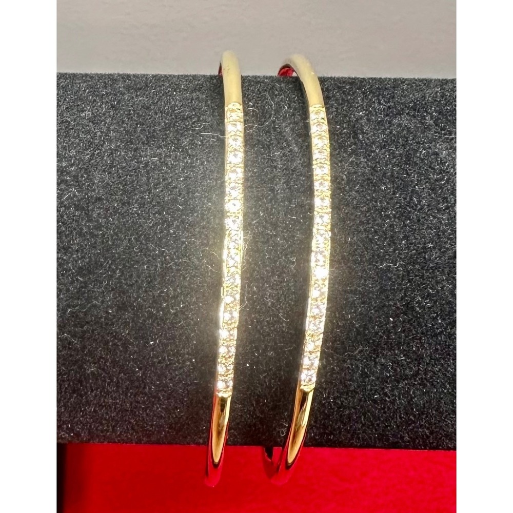 Elizabeth and James Gold Tone Crystal Open Cuff Bracelet